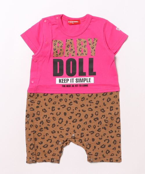 BABYDOLL（ベビードール）の「ヒョウ柄 切替 ロンパース 9365B