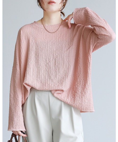 reca(レカ)の「カットシャーリングデザインTシャツ(Tシャツ/カットソー・レディース・ブラック/ホワイト/グリーン/ラベンダー/ブラウン/モカ/ブルー系その他/ピンク・FREE)」の8枚目の写真