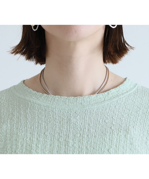 reca(レカ)の「カットシャーリングデザインTシャツ(Tシャツ/カットソー・レディース・ブラック/ホワイト/グリーン/ラベンダー/ブラウン/モカ/ブルー系その他/ピンク・FREE)」の17枚目の写真