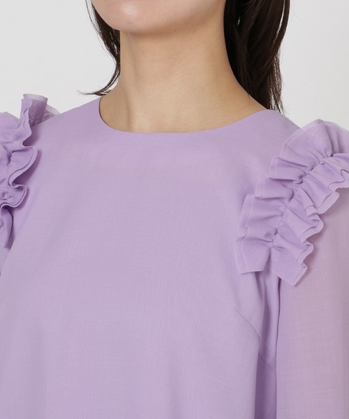 Rose Tiara（ローズティアラ）の「ソフトオーガンジーフリルブラウス（シャツ/ブラウス・レディース・パープル/ネイビー/オフホワイト・42/38/46）」の20枚目の写真