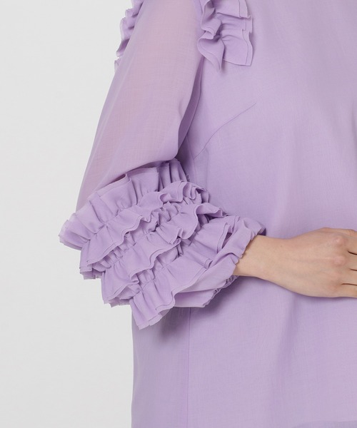 Rose Tiara（ローズティアラ）の「ソフトオーガンジーフリルブラウス（シャツ/ブラウス・レディース・パープル/ネイビー/オフホワイト・42/38/46）」の22枚目の写真
