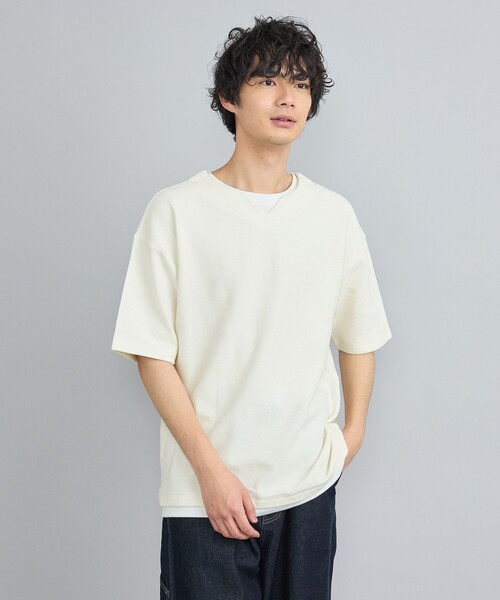 coen(コーエン)の「リップルフェイクレイヤードヘンリーネックTシャツ(Tシャツ/カットソー・メンズ・ブラック/オフホワイト/ロイヤルブルー・S/M/L/XL)」の13枚目の写真