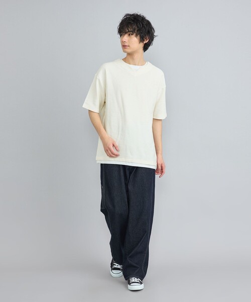 coen(コーエン)の「リップルフェイクレイヤードヘンリーネックTシャツ(Tシャツ/カットソー・メンズ・ブラック/オフホワイト/ロイヤルブルー・S/M/L/XL)」の12枚目の写真