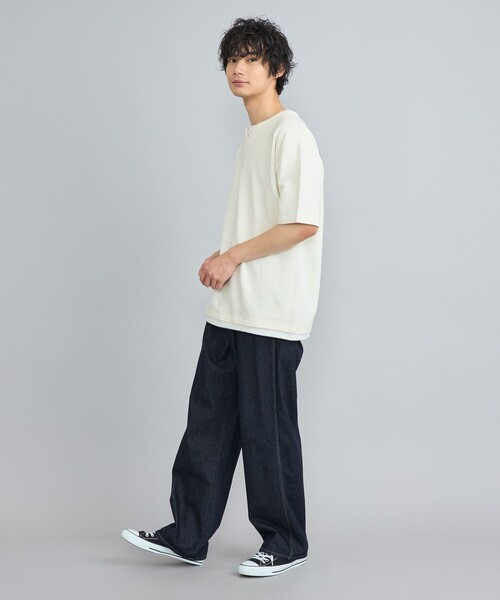 coen(コーエン)の「リップルフェイクレイヤードヘンリーネックTシャツ(Tシャツ/カットソー・メンズ・ブラック/オフホワイト/ロイヤルブルー・S/M/L/XL)」の10枚目の写真