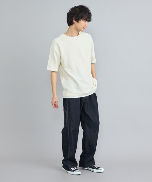coen(コーエン)の「リップルフェイクレイヤードヘンリーネックTシャツ(Tシャツ/カットソー・メンズ・ブラック/オフホワイト/ロイヤルブルー・S/M/L/XL)」の9枚目の写真