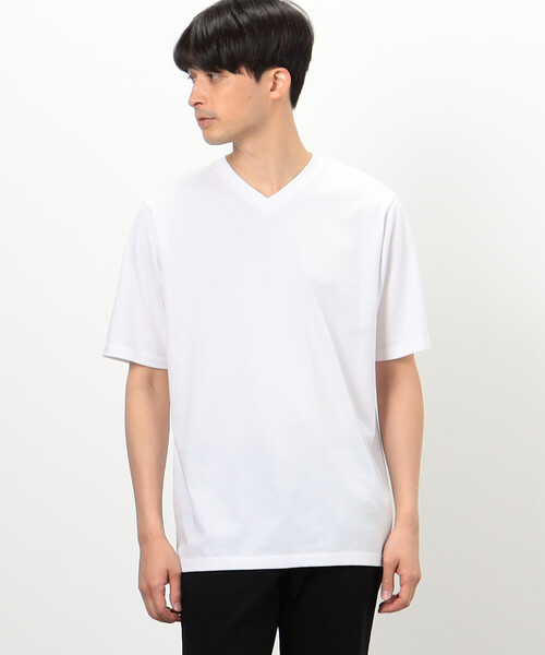 COMME CA ISM(コムサイズム)の「【接触冷感機能】 Feel-Cool VネックTシャツ(Tシャツ/カットソー・メンズ・ホワイト/ブラック・X-LARGE/LARGE/MEDIUM/SMALL)」の5枚目の写真