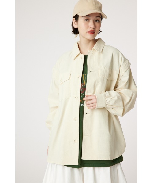 RODEO CROWNS WIDE BOWL（ロデオクラウンズワイドボウル）の「マルチWAY ミリタリーシャツ（シャツ/ブラウス・レディース・ライトピンク/カーキ/アイボリー・FREE）」の4枚目の写真