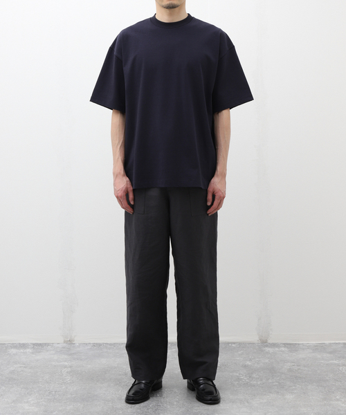 EDIFICE（エディフィス）の「【ATON / エイトン】FRESCA PLATE OVERSIZED T-SHIRT（Tシャツ/カットソー・メンズ・ネイビー/ホワイト・6/4/2）」の3枚目の写真