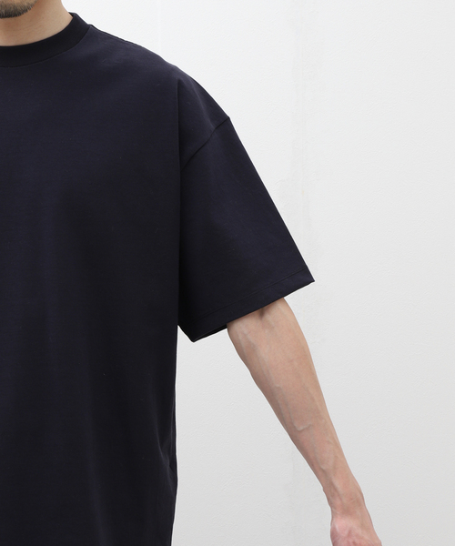 EDIFICE（エディフィス）の「【ATON / エイトン】FRESCA PLATE OVERSIZED T-SHIRT（Tシャツ/カットソー・メンズ・ネイビー/ホワイト・6/4/2）」の9枚目の写真