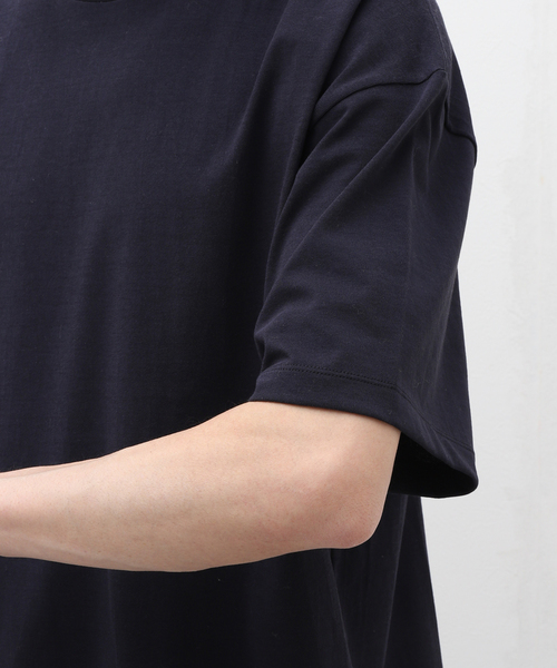 EDIFICE（エディフィス）の「【ATON / エイトン】FRESCA PLATE OVERSIZED T-SHIRT（Tシャツ/カットソー・メンズ・ネイビー/ホワイト・6/4/2）」の10枚目の写真