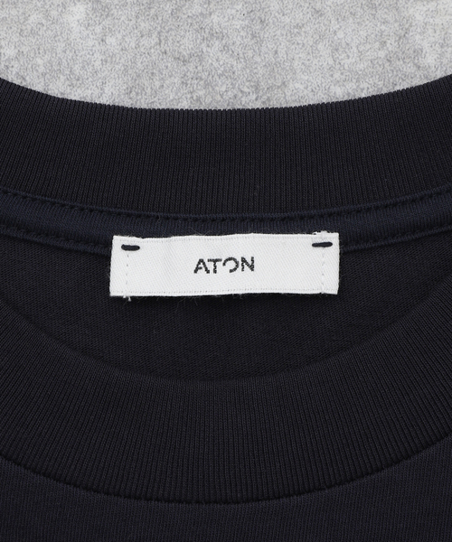 EDIFICE（エディフィス）の「【ATON / エイトン】FRESCA PLATE OVERSIZED T-SHIRT（Tシャツ/カットソー・メンズ・ネイビー/ホワイト・6/4/2）」の12枚目の写真