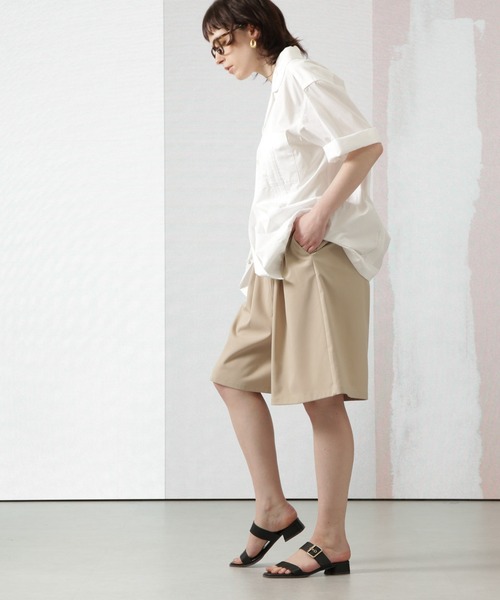 Apo(s)ture(アポスチャー)の「SOFIA-002/ギャバギャザーワイドショートパンツ(その他パンツ・レディース・グレー/ブラック/キャメル/ベージュ・XL/L/M/S/XS)」の21枚目の写真