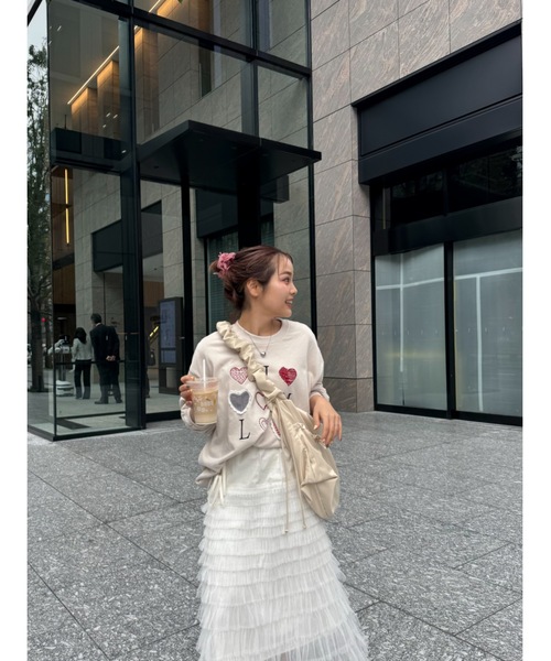 JUMELLE（ジュメロ）の「vintage heart sweat（スウェット・レディース・アイボリー・FREE）」の4枚目の写真