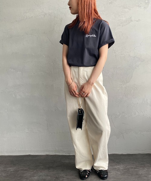 GYMPHLEX（ジムフレックス）の「[GYMPHLEX/ジムフレックス] コットンジャージー ワンポイントロゴ刺繍Ｔシャツ（Tシャツ/カットソー・レディース・ホワイト/ネイビー/ベージュ/サックスブルー/ブラック/チャコールグレー・M/L/14）」の13枚目の写真