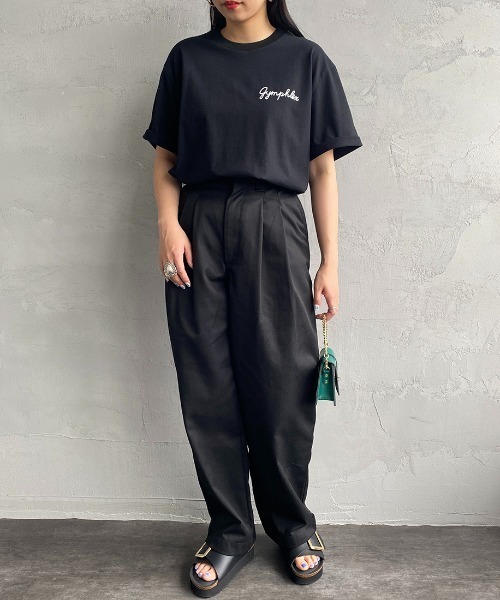 GYMPHLEX（ジムフレックス）の「[GYMPHLEX/ジムフレックス] コットンジャージー ワンポイントロゴ刺繍Ｔシャツ（Tシャツ/カットソー・レディース・ホワイト/ネイビー/ベージュ/サックスブルー/ブラック/チャコールグレー・M/L/14）」の10枚目の写真