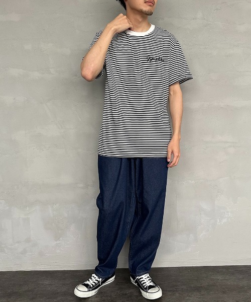 GYMPHLEX（ジムフレックス）の「[GYMPHLEX/ジムフレックス] コットンジャージー ワンポイントロゴ刺繍Ｔシャツ（Tシャツ/カットソー・レディース・ホワイト/ネイビー/ベージュ/サックスブルー/ブラック/チャコールグレー・M/L/14）」の19枚目の写真