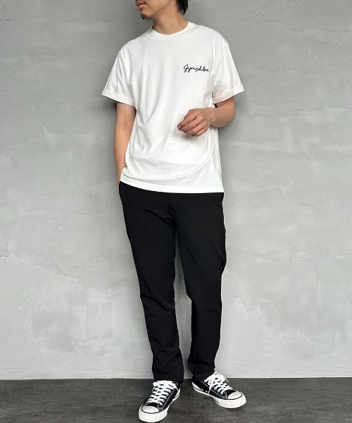 GYMPHLEX（ジムフレックス）の「[GYMPHLEX/ジムフレックス] コットンジャージー ワンポイントロゴ刺繍Ｔシャツ（Tシャツ/カットソー・レディース・ホワイト/ネイビー/ベージュ/サックスブルー/ブラック/チャコールグレー・M/L/14）」の9枚目の写真