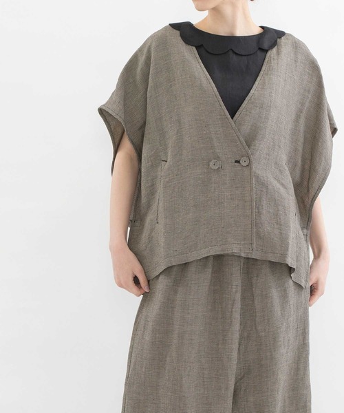 Ciel リネンレーヨンカーデ ベスト