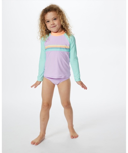 【セール】【RIPCURL（リップカール）】K CYRSTAL COVE UPF SET-GIRL UPF50+キッズスタンダードフィットラッシュガードセット（水着）｜RIP CURL（リップカール）