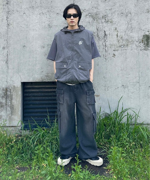 sedacle(セダクル)の「ナイロンフーディーベスト(ベスト・メンズ・ライトグレー/ブルーグレー・SMALL/MEDIUM/LARGE)」の16枚目の写真