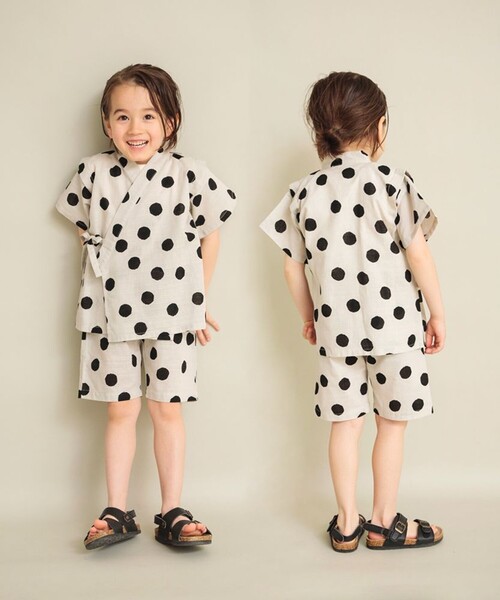 BRANSHES（ブランシェス）の「【甚平】平織りスラブ総柄プリント甚平（浴衣・キッズ・ネイビー/カラフル・110/120/90/100）」の11枚目の写真