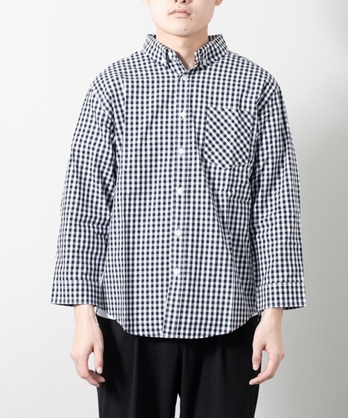 STYLEBLOCK（スタイルブロック）の「平織チェック柄7分袖BDシャツ（シャツ/ブラウス・メンズ・A/B/C・M/L/LL）」の2枚目の写真
