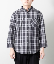 STYLEBLOCK | 平織チェック柄7分袖BDシャツ(シャツ/ブラウス)