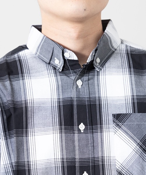 STYLEBLOCK（スタイルブロック）の「平織チェック柄7分袖BDシャツ（シャツ/ブラウス・メンズ・A/B/C・M/L/LL）」の8枚目の写真