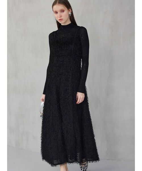 MERCURYDUO（マーキュリーデュオ）の「スパンコールリブニット（ニット/セーター・レディース・レッド/オフホワイト/ライトブルー/ブラック/イエロー・FREE）」の7枚目の写真