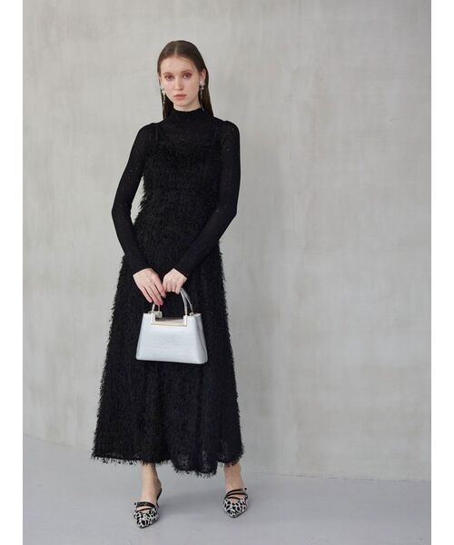 MERCURYDUO（マーキュリーデュオ）の「スパンコールリブニット（ニット/セーター・レディース・レッド/オフホワイト/ライトブルー/ブラック/イエロー・FREE）」の9枚目の写真