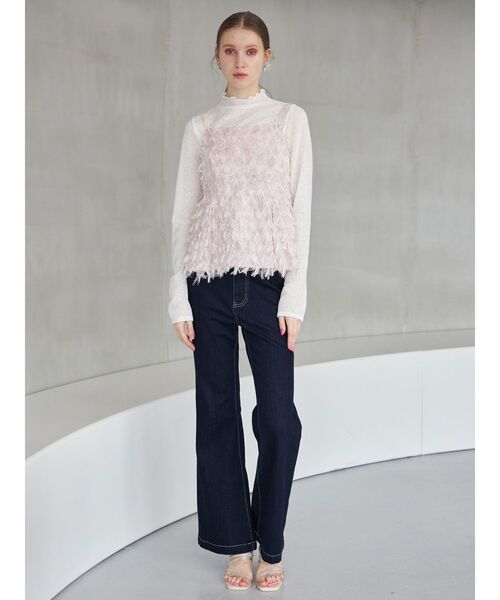 MERCURYDUO（マーキュリーデュオ）の「スパンコールリブニット（ニット/セーター・レディース・レッド/オフホワイト/ライトブルー/ブラック/イエロー・FREE）」の14枚目の写真