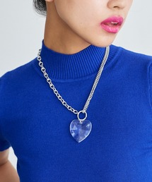 ハートクリアネックレス シルバーチェーン