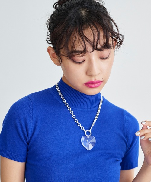 Narcissus（ナルシス）の「ハートクリアネックレス　シルバーチェーン（ネックレス・レディース・クリア・FREE）」の4枚目の写真