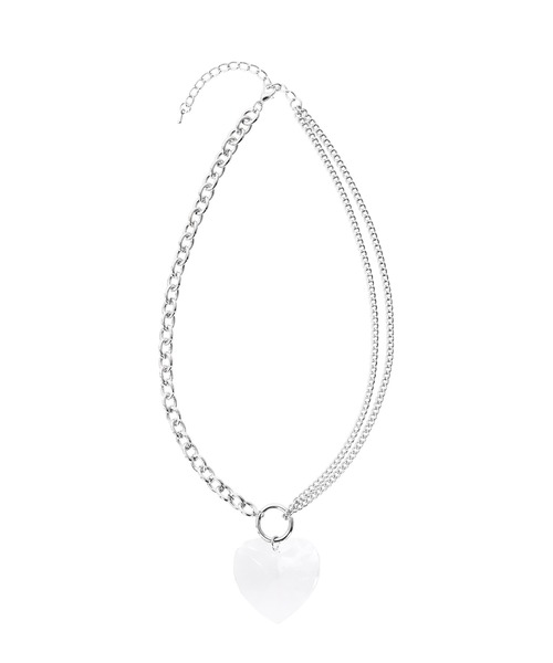 Narcissus（ナルシス）の「ハートクリアネックレス　シルバーチェーン（ネックレス・レディース・クリア・FREE）」の5枚目の写真