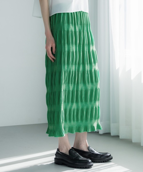 モダン♪▼フローラルプリント プリーツ スカート▼BALENCIAGA セール】プリントシワ加工マキシスカート（スカート）｜semplice