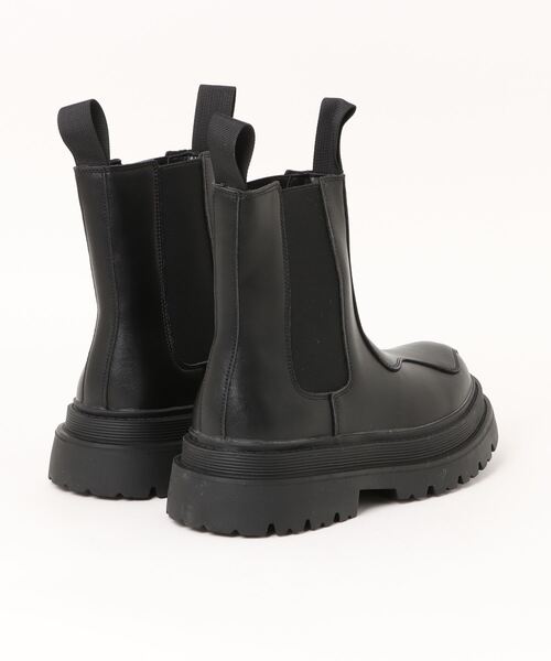 shoes365(シューズスリーシックスファイヴ)の「【shoes365】ステッチ飾り 厚底ゴアブーツ(ブーツ・レディース・ブラック・24.5cm/25.0cm/25.5cm/26.0cm/26.5cm/27.0cm)」の2枚目の写真