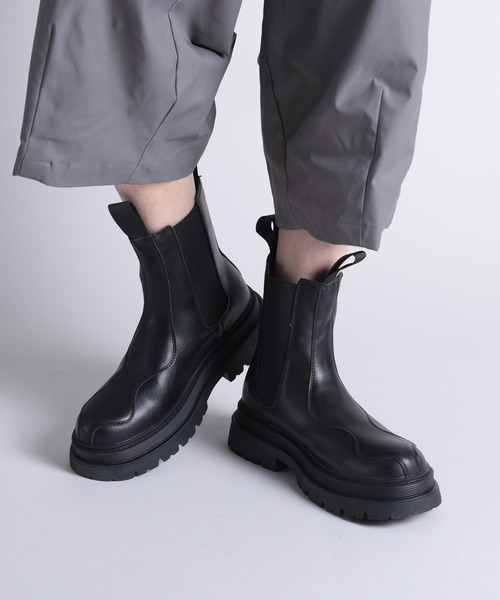 shoes365(シューズスリーシックスファイヴ)の「【shoes365】ステッチ飾り 厚底ゴアブーツ(ブーツ・レディース・ブラック・24.5cm/25.0cm/25.5cm/26.0cm/26.5cm/27.0cm)」の7枚目の写真