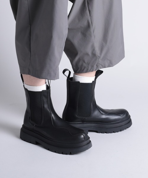 shoes365(シューズスリーシックスファイヴ)の「【shoes365】ステッチ飾り 厚底ゴアブーツ(ブーツ・レディース・ブラック・24.5cm/25.0cm/25.5cm/26.0cm/26.5cm/27.0cm)」の8枚目の写真