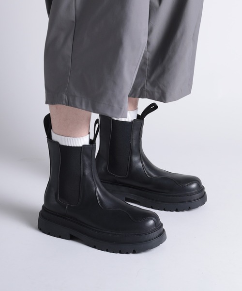 shoes365(シューズスリーシックスファイヴ)の「【shoes365】ステッチ飾り 厚底ゴアブーツ(ブーツ・レディース・ブラック・24.5cm/25.0cm/25.5cm/26.0cm/26.5cm/27.0cm)」の9枚目の写真
