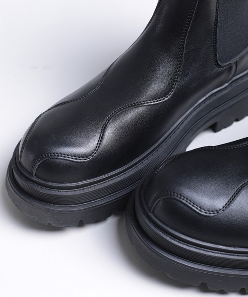 shoes365(シューズスリーシックスファイヴ)の「【shoes365】ステッチ飾り 厚底ゴアブーツ(ブーツ・レディース・ブラック・24.5cm/25.0cm/25.5cm/26.0cm/26.5cm/27.0cm)」の14枚目の写真