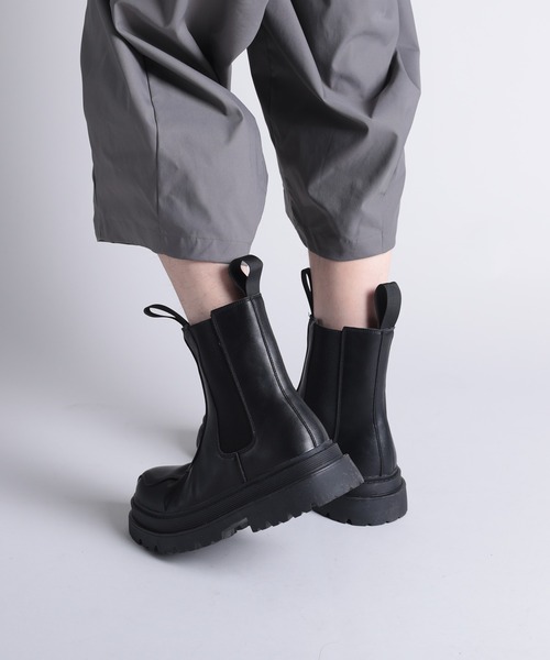 shoes365(シューズスリーシックスファイヴ)の「【shoes365】ステッチ飾り 厚底ゴアブーツ(ブーツ・レディース・ブラック・24.5cm/25.0cm/25.5cm/26.0cm/26.5cm/27.0cm)」の10枚目の写真