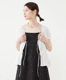 リボンギャザーブラウス