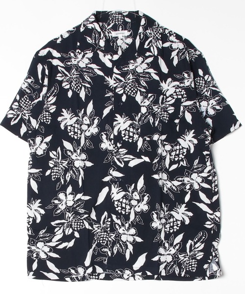 【JUHA (ユハ) 】極美品 極上サテン 開襟シャツ アロハ ブラック 総柄 JUHA (ユハ) 】極美品 極上サテン 開襟シャツ アロハ ブラック