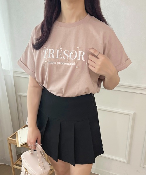 apres jour(アプレジュール)の「パールロゴTシャツ【ZOZOTOWN限定アイテム】(Tシャツ/カットソー・レディース・ピンク/オフホワイト/ブラック・X-LARGE/フリー)」の14枚目の写真