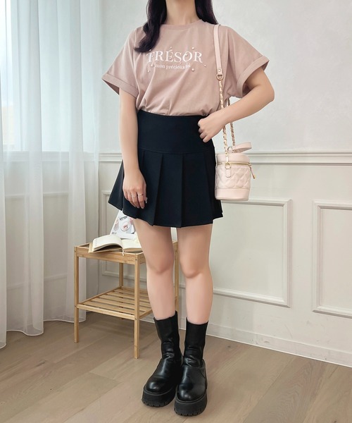 apres jour(アプレジュール)の「パールロゴTシャツ【ZOZOTOWN限定アイテム】(Tシャツ/カットソー・レディース・ピンク/オフホワイト/ブラック・X-LARGE/フリー)」の11枚目の写真