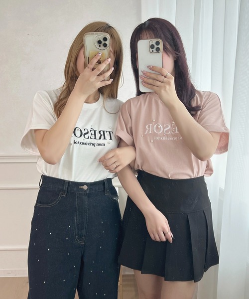 apres jour(アプレジュール)の「パールロゴTシャツ【ZOZOTOWN限定アイテム】(Tシャツ/カットソー・レディース・ピンク/オフホワイト/ブラック・X-LARGE/フリー)」の10枚目の写真