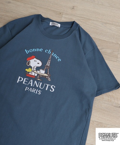 PEANUTS(ピーナッツ)の「PEANUTS プリント 半袖Tシャツ(Tシャツ/カットソー・メンズ・ブラック/アイボリー/ホワイト系/ホワイト系1/ホワイト系2/ネイビー系/クリーム/ホワイト/チャコール/ネイビー・S/M/L/LL)」の10枚目の写真