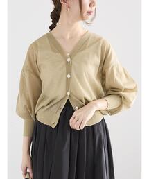 Te chichi | ボリューム袖Vネックシアーカーディガン(カーディガン/ボレロ)