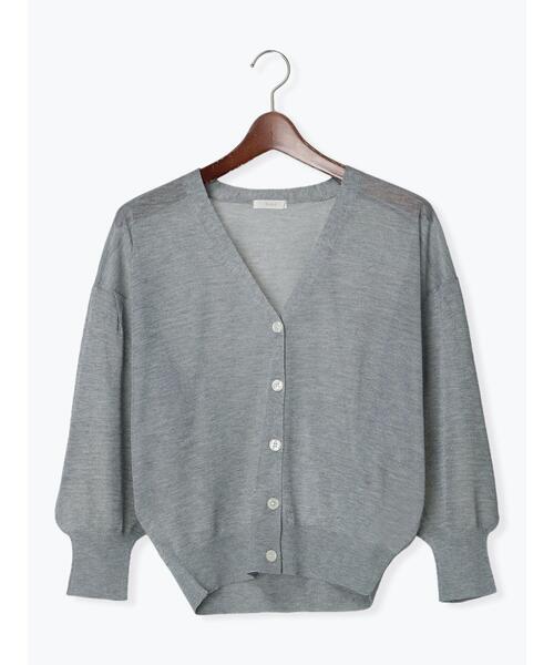 Te chichi(テチチ)の「ボリューム袖Vネックシアーカーディガン(カーディガン/ボレロ・レディース・ブラウン/ブラック/カーキ/グレー・F)」の12枚目の写真