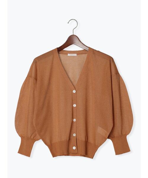 Te chichi(テチチ)の「ボリューム袖Vネックシアーカーディガン(カーディガン/ボレロ・レディース・ブラウン/ブラック/カーキ/グレー・F)」の14枚目の写真